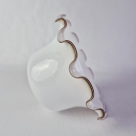 Jaren 50 witte lampenkap glas
