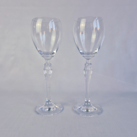 Set kristallen wijnglazen |  Vintage kristallen glazen met bewerkte voet