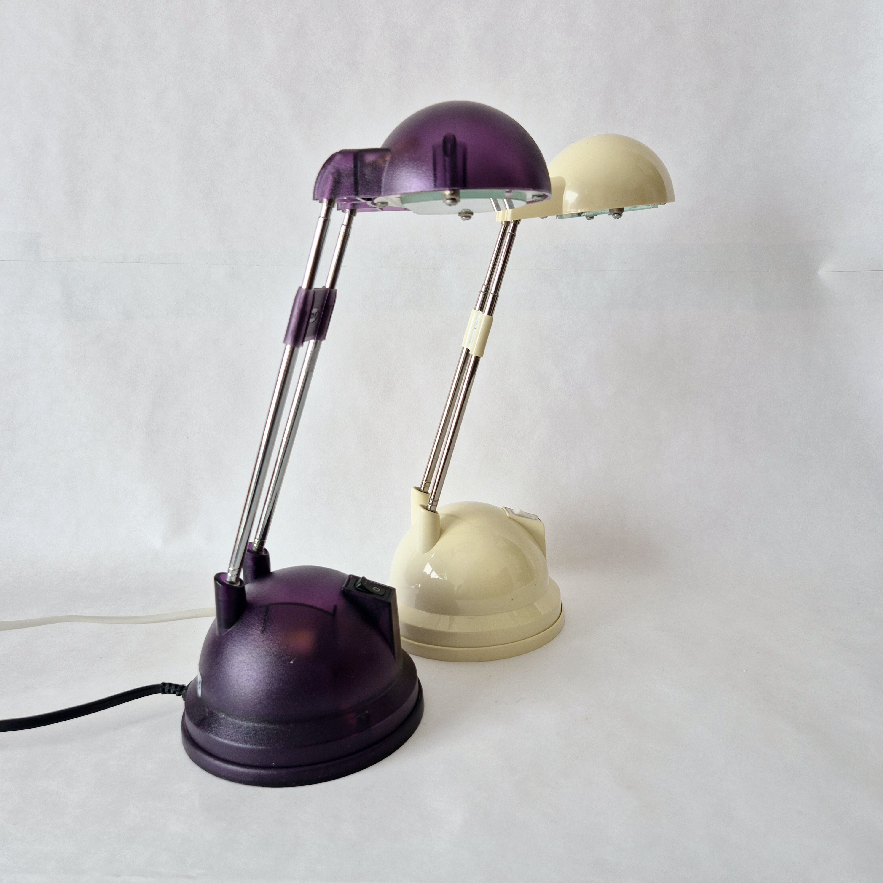 IKEA Espressivo Clear telescopische Bureaulamp | Retro 1990s Space Age Y2K Lighting | Wit of paars transparant
