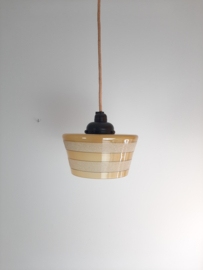 Art Deco glazen hanglamp oker