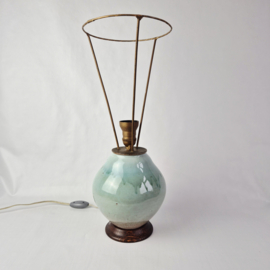 MCM tafellamp | Vintage keramische lamp met druipglazuur
