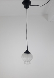 Glazen hanglampje, vintage lampenkap, MCM hanglamp