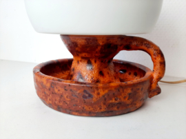 Vintage jaren 70 tafellamp | Fat Lava | Oranje lamp