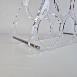 Jaren 80 plexiglas wijnrek