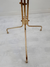 Vintage messing koperen bijzettafel | Jaren 60 tafeltje | Hoge bijzettafel met formica