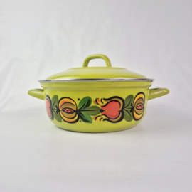 Jaren 70 groen emaille pan