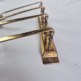Set Antiek Messing Keukengerei met Wandrek