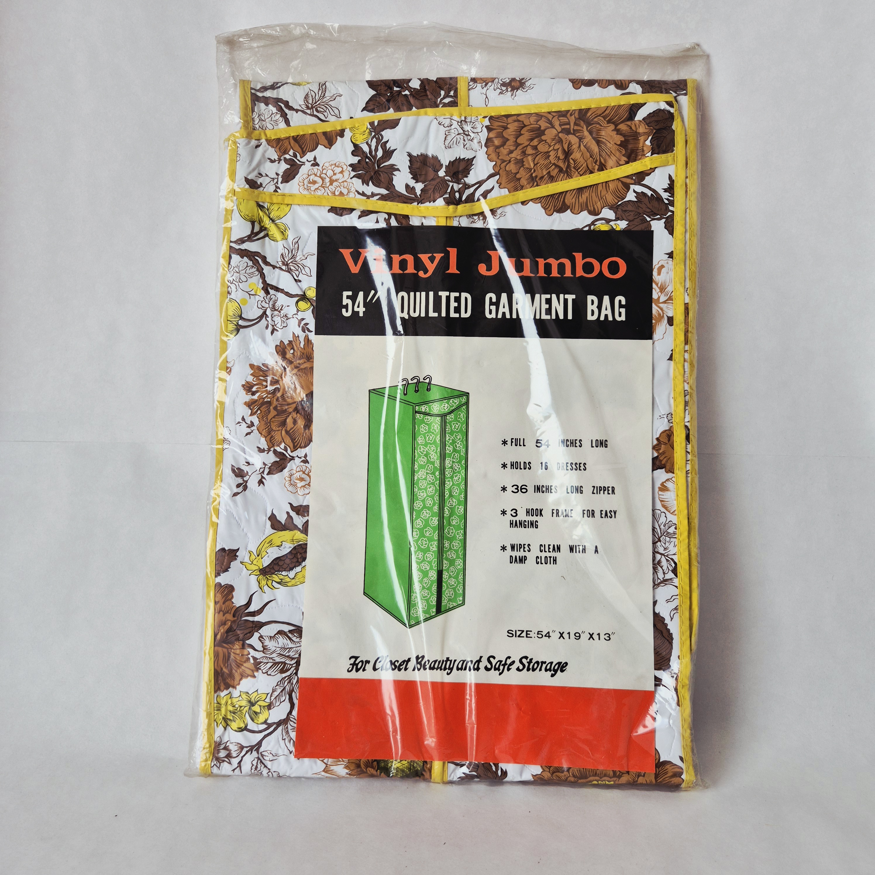 Vintage hangkast | Vinyl Jumbo Garment bag | Quilted garment bag