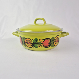 Jaren 70 groen emaille pan