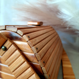Vintage bamboe tas | Tas uit de jaren 60/70 | Houten tas