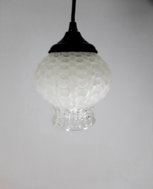 Glazen hanglampje, vintage lampenkap, MCM hanglamp