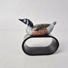 Set vintage servethouders met vogels