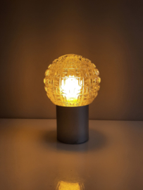 Jaren 60 plafondlamp | Schroefbol | Glazen bewerkte bol