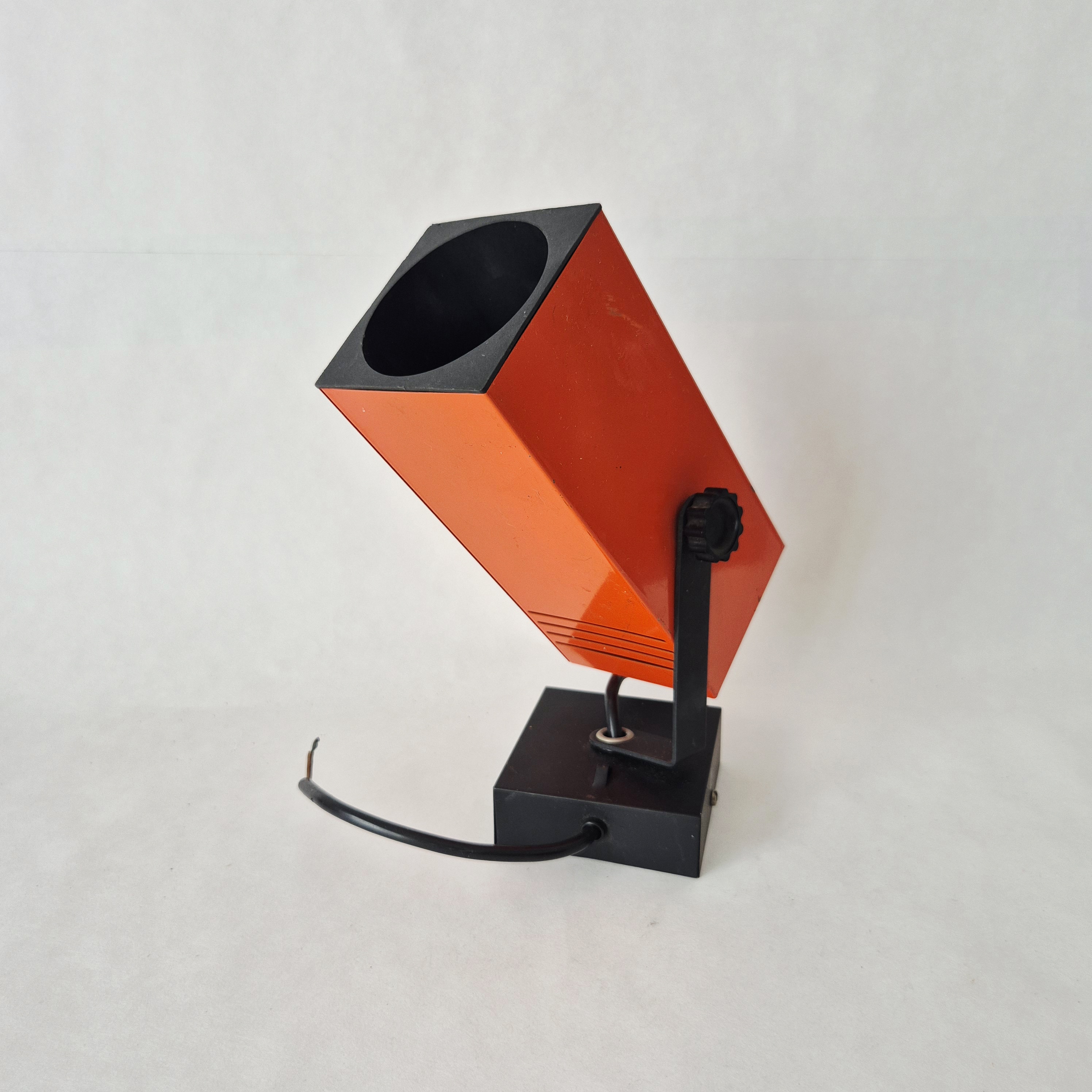Oranje vierkante spot | Vintage jaren 70 wand of plafondlamp