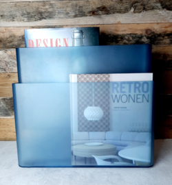 Vintage lectuurbak Giotto Stoppino voor Kartell - "Portariviste" Blauw