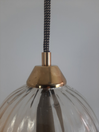 Hanglamp glazen bol met nieuw armatuur