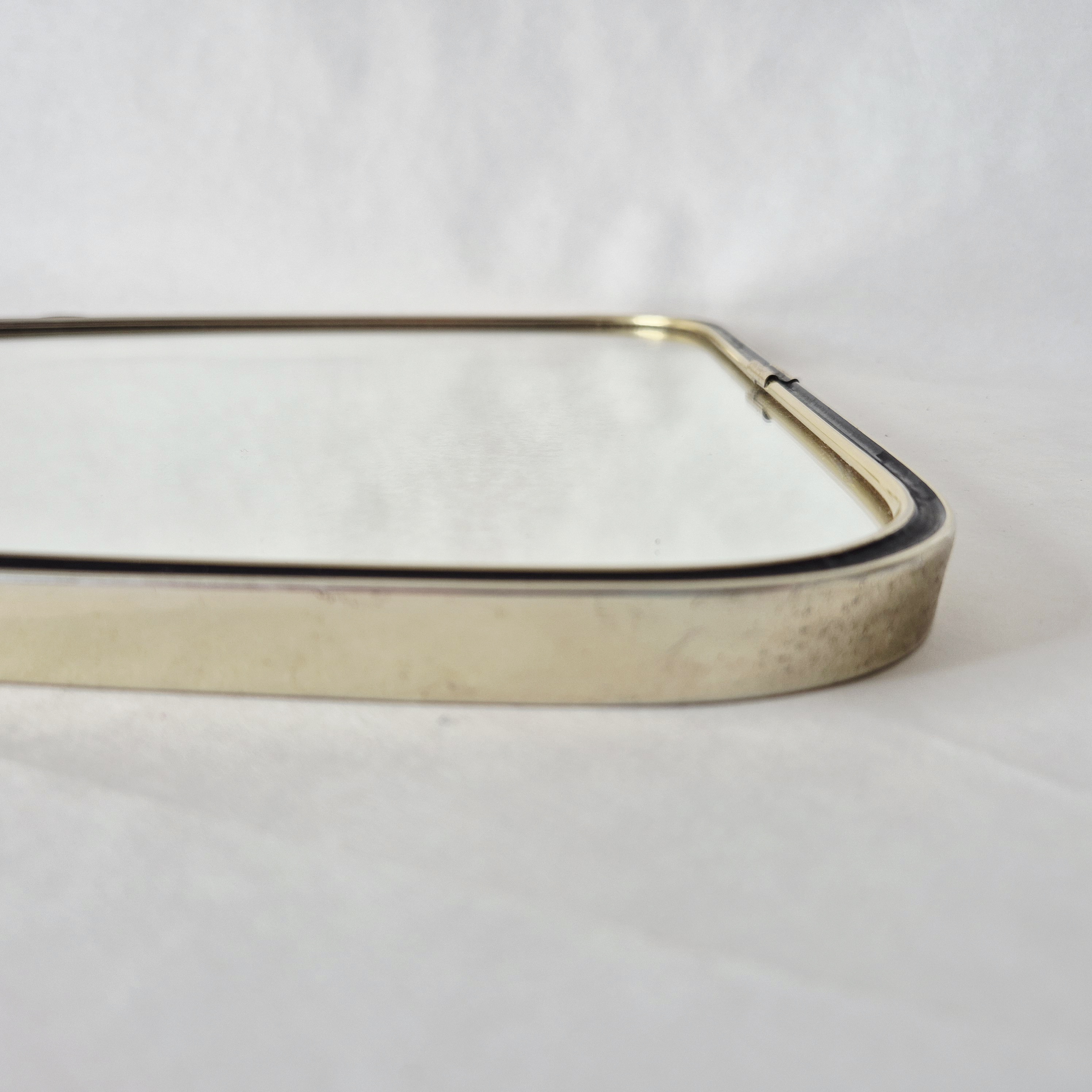 Jaren 60 messing spiegel | Vintage MCM wandspiegel | Mid-century modern spiegel