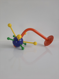 Vintage houten, kleurrijke Sputnik wandkapstok, Ikea
