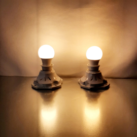Plafondlamp porselein | plafondlamp uit de jaren 30/40 | Porselein met gouden plafondlamp in roccocostijl
