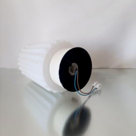 Plafondlamp Philips, plissé glas, in de stijl van Louis Kalff
