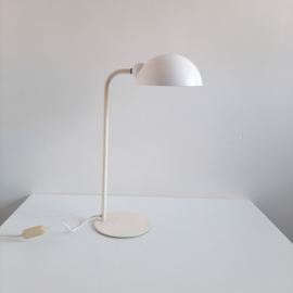 Vintage witte bureaulamp, jaren 70 tafellamp, design werklamp