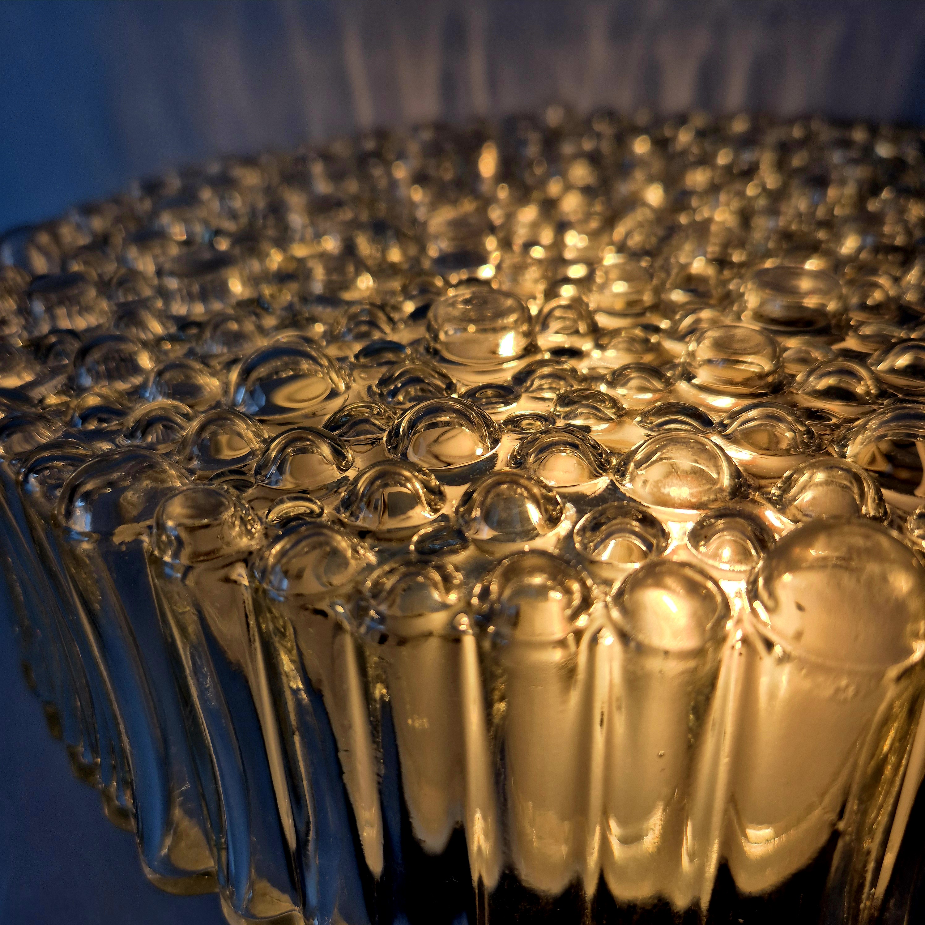 Hustadt Leuchten plafondlamp uit de jaren 60  | Bubbelglas
