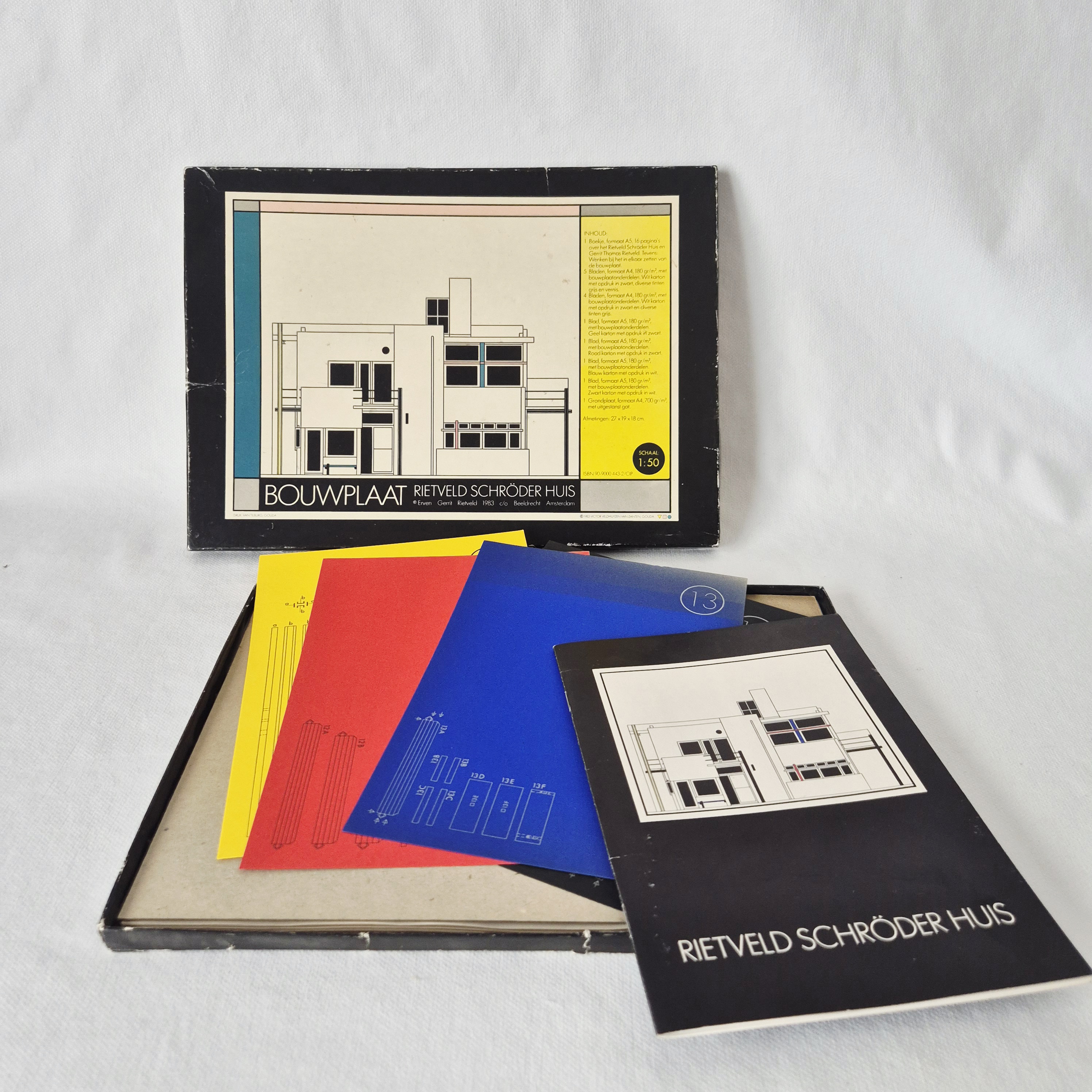 Rietveld Schröderhuis bouwplaat | Vintage bouwplaat Gerrit Rietveld | 1983