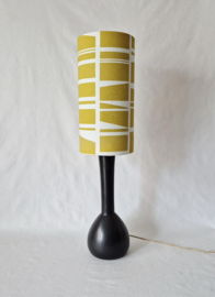 Vintage keramische Tafellamp | Zwarte, licht metallic tafellamp uit de jaren 70