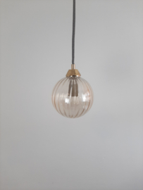 Hanglamp glazen bol met nieuw armatuur
