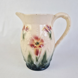Pichet Barbotine | Vintage Franse Majolica Kan