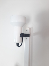 Vintage spotjesbalk wit met zwart, jaren 70 wandverlichting, origineel, wandspotjes
