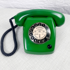 Jaren 60  PTT telefoon met draaischijf | Smaragd groen