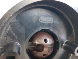 Jaren 60 plafondlamp | Schroefbol | Glazen bewerkte bol | Erco | Bakeliet