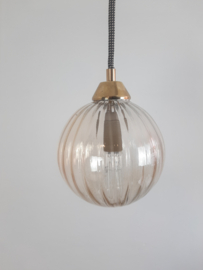 Hanglamp glazen bol met nieuw armatuur