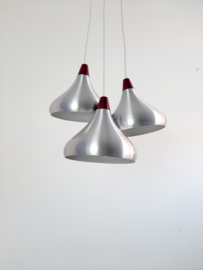 Set van 3 vintage aluminium hanglampen, 60s design