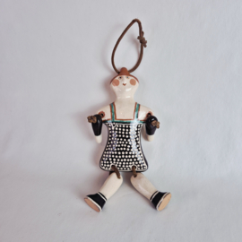 Vintage keramisch popje | handgemaakte wanddecoratie