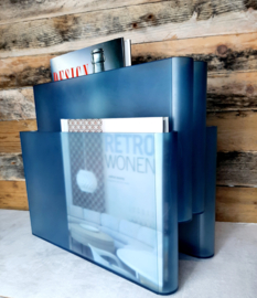 Vintage lectuurbak Giotto Stoppino voor Kartell - "Portariviste" Blauw