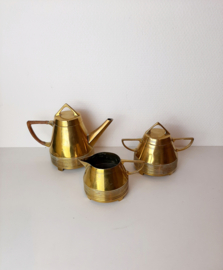 Art Deco theeset van J. N.  Daalderop Tiel | Theekan, suikerpot en melkkan | Jaren 30