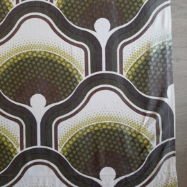 Vintage gordijnen, jaren 70 raambekleding groen