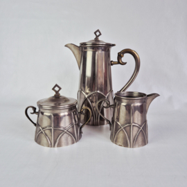 Art Deco Koffiestel, koffieset, Art Deco design, jaren 30 patroon