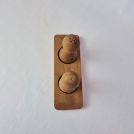 Vintage houten Peper- en zoutvaatje