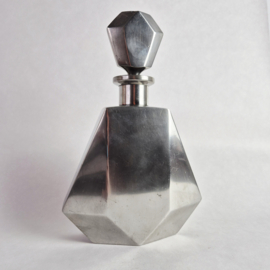 Vintage LG Étains 97% Tin Geometrische Fles | Vintage decanter in Art Deco stijl