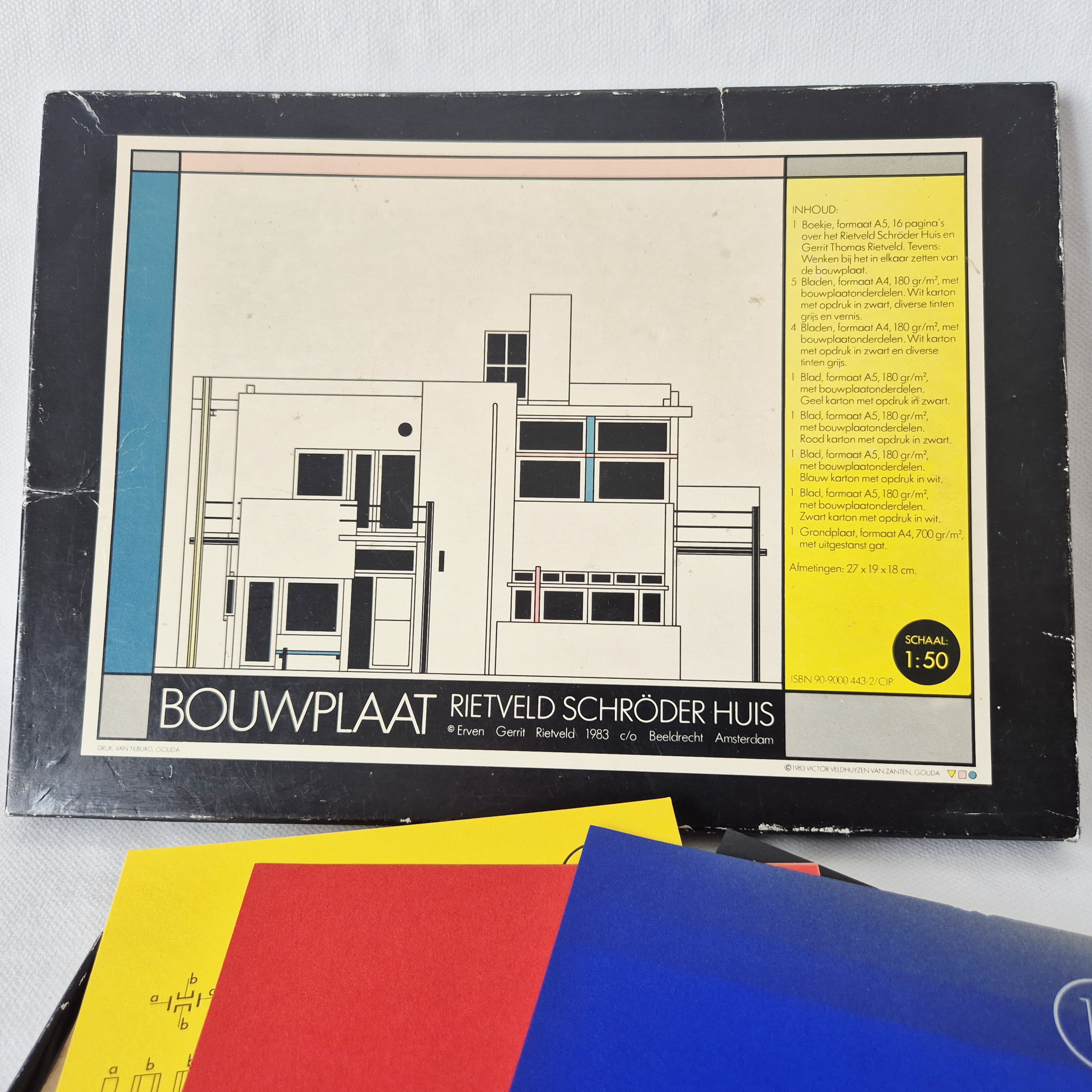 Rietveld Schröderhuis bouwplaat | Vintage bouwplaat Gerrit Rietveld | 1983