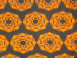 Vintage jaren 70 deken | Dralon deken | bruin/oranje | Bloem decor