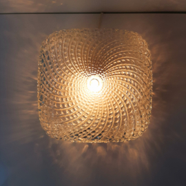 Glazen plafondlamp, Vintage plafonniere Massive