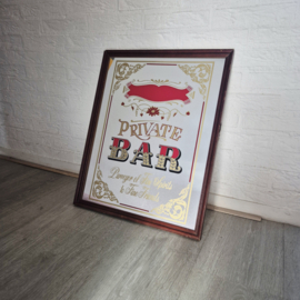 Vintage “Private Bar” spiegel | Pub/Bar decor | Reclamebord