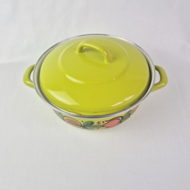 Jaren 70 groen emaille pan