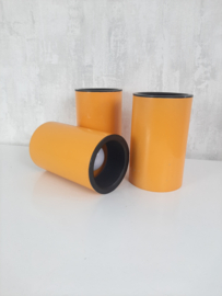 Jaren 70 spots geel, set van 3  Vintage plafondlampen