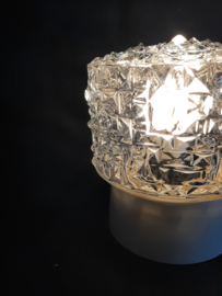 Vintage plafonniere | Jaren 60 plafondlamp | Schroefbol 'Kristal' bakeliet