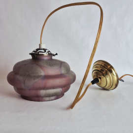 Art Deco glazen hanglampen set van 2